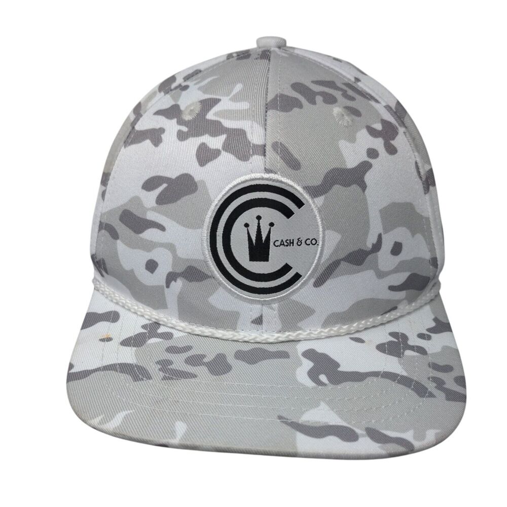Cash & Co. Snapback Hat Camouflage M/L Adjustable Embroidered 6 Panel Rope